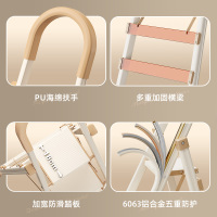 牛奶咖啡奥鹏家用折叠梯子伸缩铝合金加厚人字梯四五步楼梯安全室内登高梯爬梯多功能梯凳便携小梯子