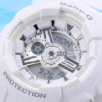 卡西欧(CASIO)手表 BABY-G系列齿轮刻度双显女士手表BA-110-7A3