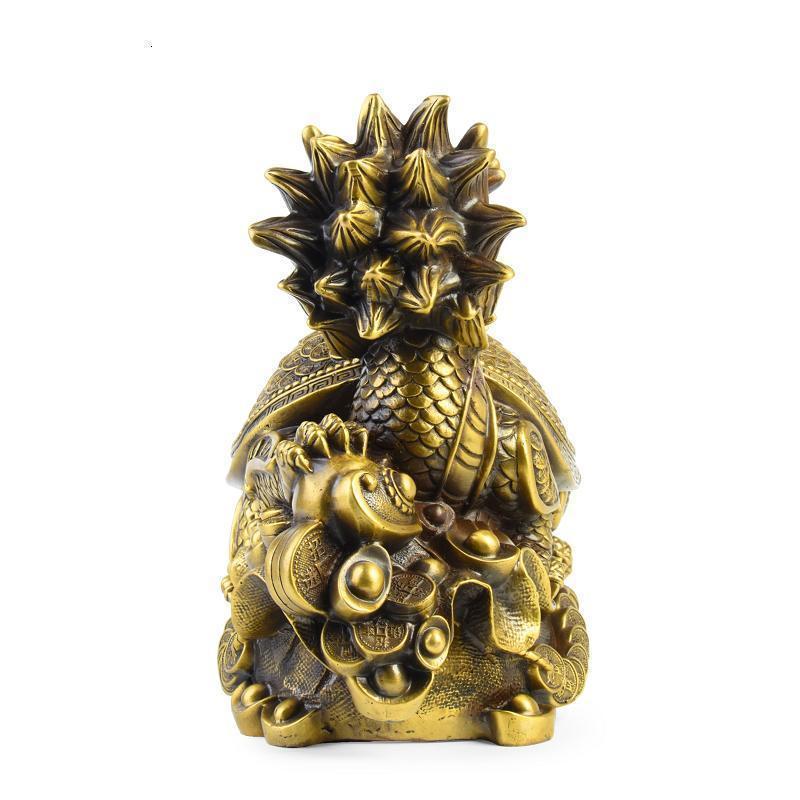 纯铜龙龟摆件 日进斗金龙头龟家居客厅风水装饰品_700_493