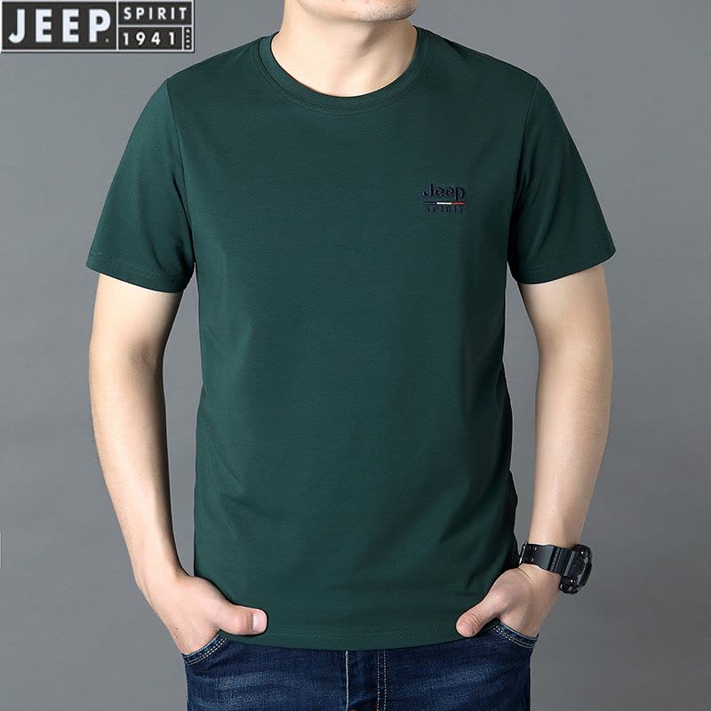 JEEP SPIRIT夏季男装短袖T恤休闲大码半袖衫圆领体恤TS1005短T图片