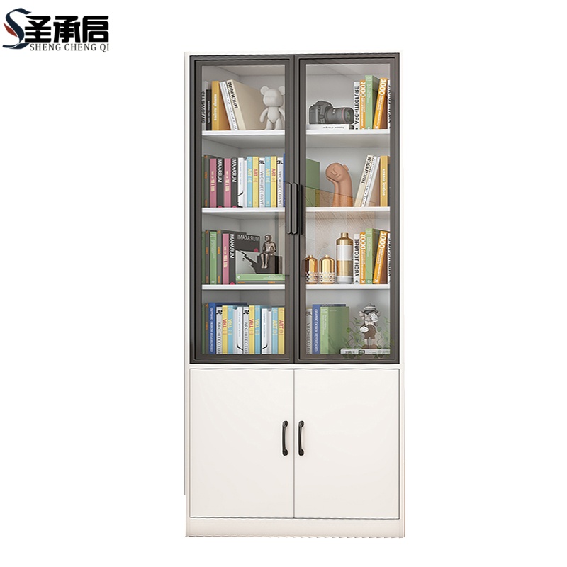 圣承启 玻璃门书柜 80cm台高清大图