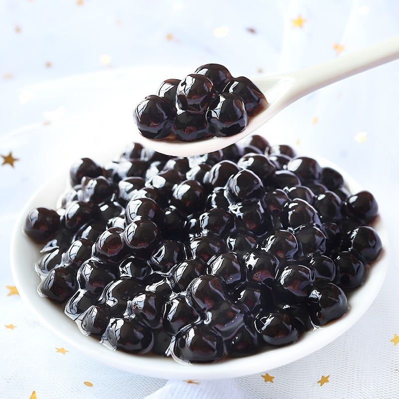 珍珠奶茶专用水晶果冻珍珠奶茶店专用原料商用经典黑糖珍珠500g视频