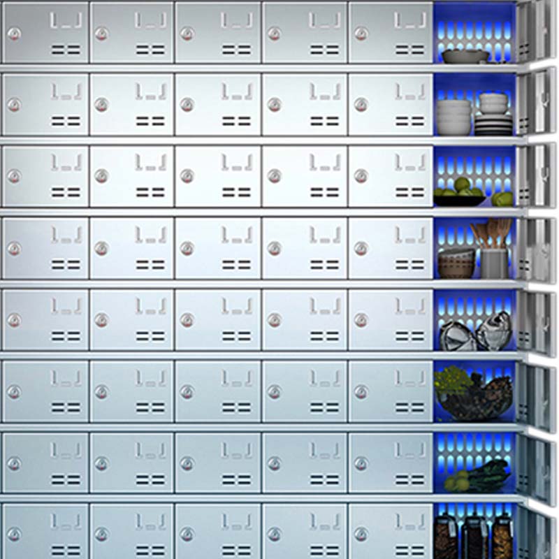 风雷动不锈钢员工食堂消毒碗柜餐厅紫外线高温餐盘餐具柜多格饭盒储物柜63门碗柜 紫外线消毒高清大图