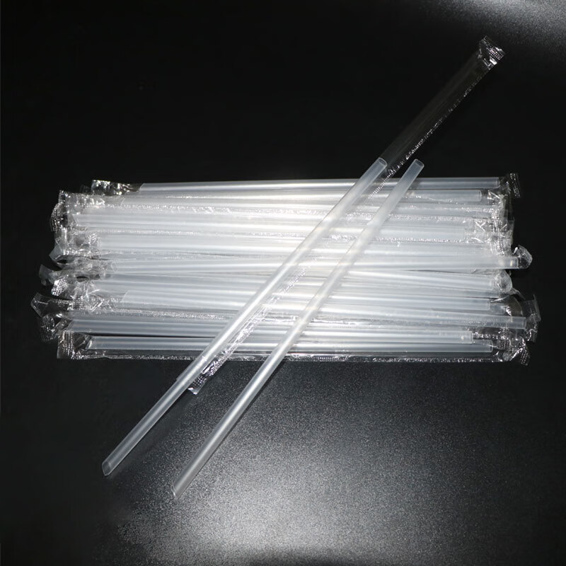 茶花(CHAHUA)一次性细吸管食品级单支独立包装奶茶豆浆饮料商用 细吸管15cm黑色1000支