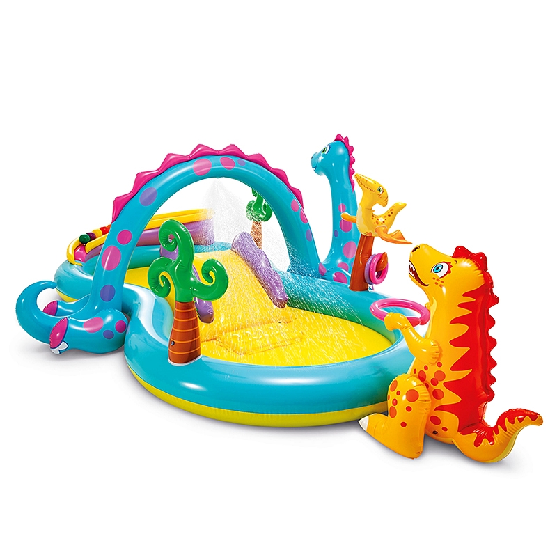 婴儿童游泳池闪电客带滑梯充气戏水池家用加厚海洋球宝宝爬行喷水
