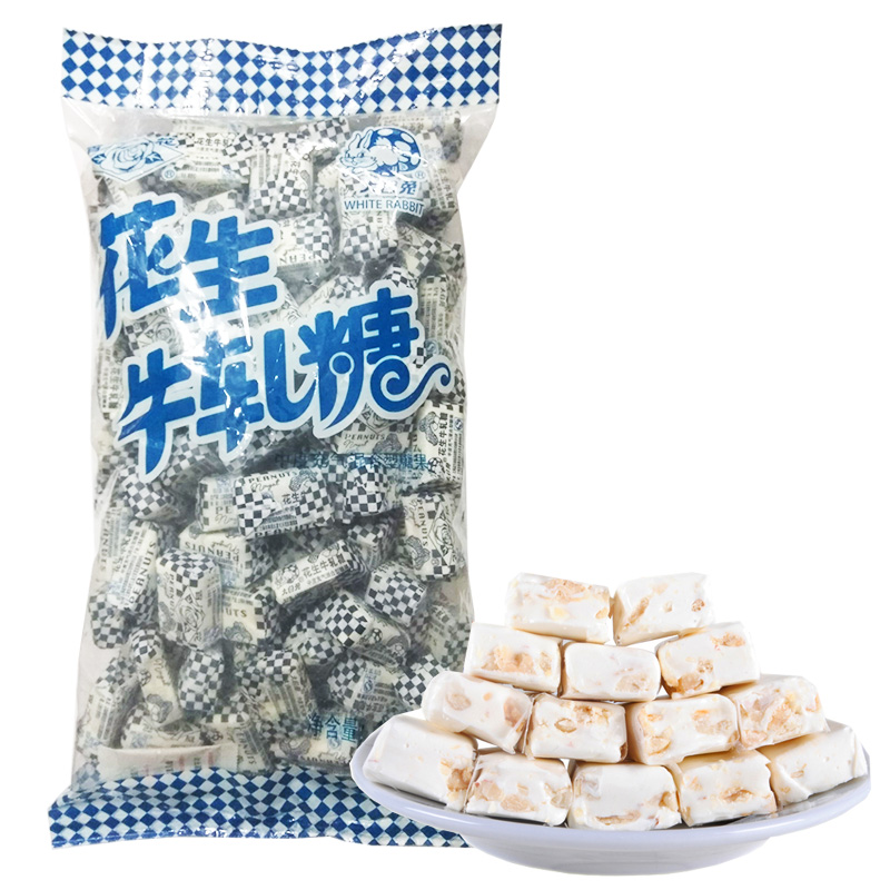 冠生园糖果大白兔百花花生牛轧糖散装婚庆结婚喜糖500g/1kg袋装 (约140颗)高清大图