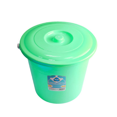 茶花 塑料水桶加厚大号家用桶储水桶带盖洗车桶欧式圆桶 21L[36cm]