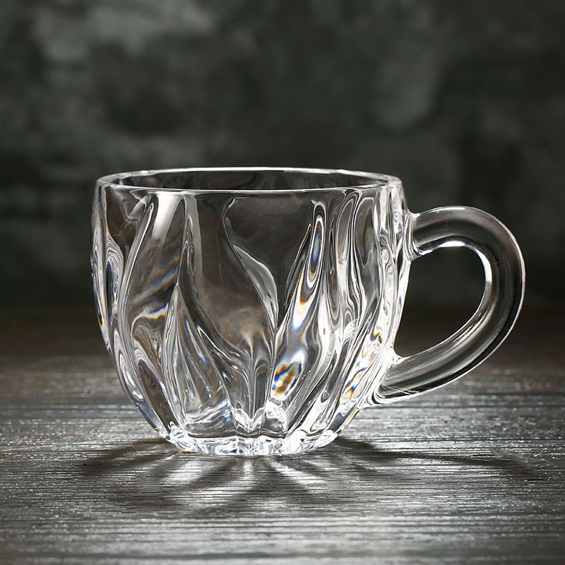 欧式泡茶水晶玻璃杯家用杯具套装耐热喝水杯女小号透明杯子带把手160