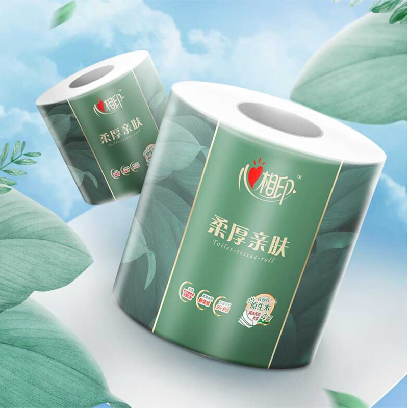 心相印 卷纸卫生纸家用圆筒纸巾厕所卫生间擦手纸 四层100克16粒装卷筒卫生纸 BT100商用(柔厚亲肤)高清大图