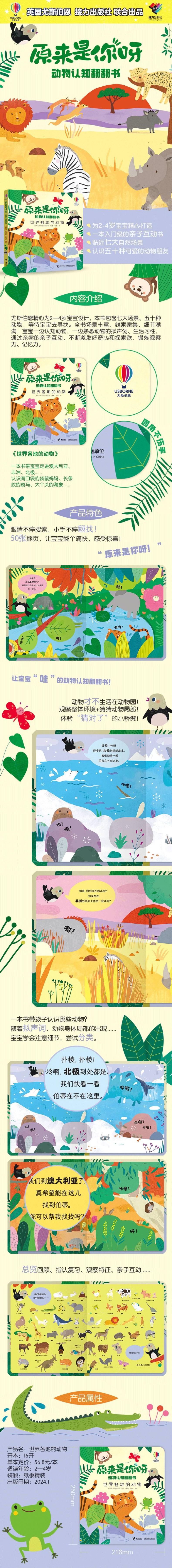 世界各地的动物/原来是你呀·动物认知翻翻书高清大图