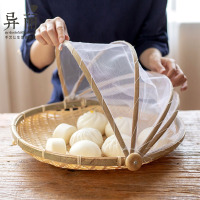 竹编防蝇筐圆簸箕手工制品晒篮防虫馍馒头收纳筐竹筛子干货晾晒