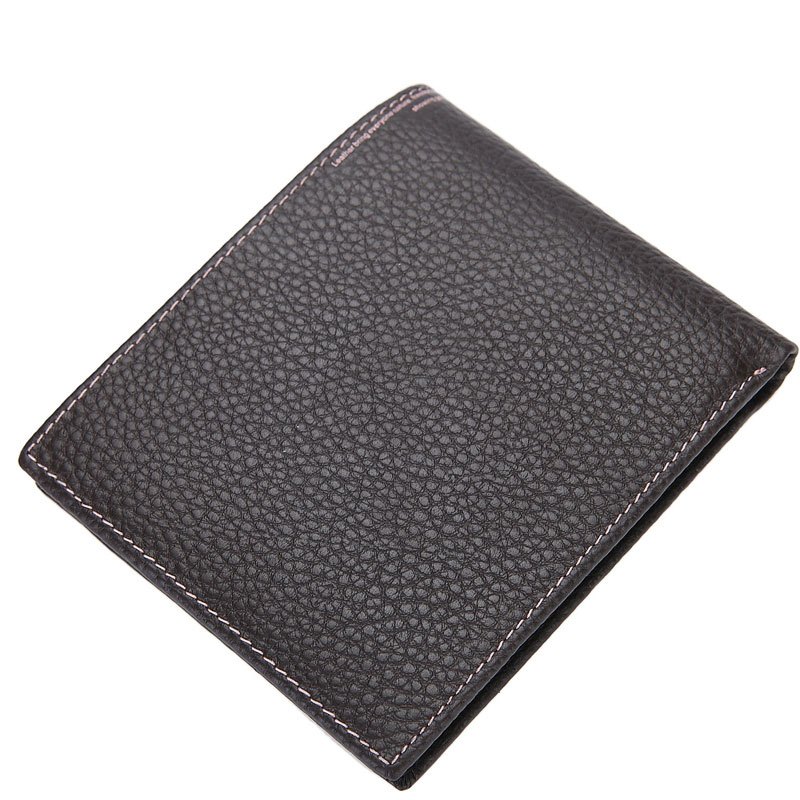 啄木鸟钱包男短款皮夹商务卡包男士钱夹牛皮学生薄款卡包生日横款黑色
