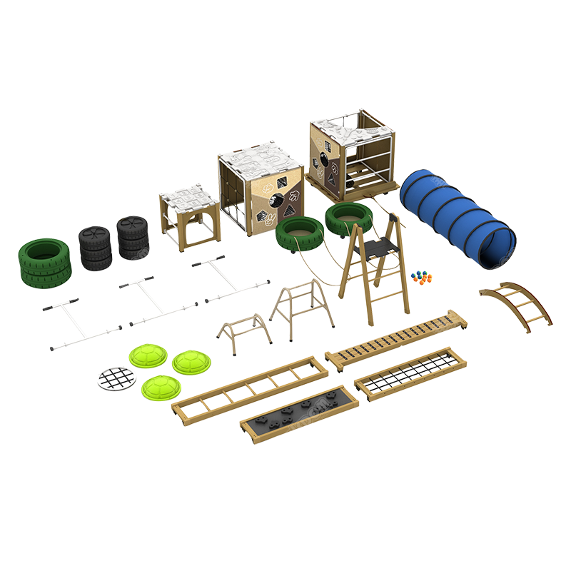 华森葳 户外运动探索区 军事体能游戏区 户外洞洞叠叠积木组高清大图