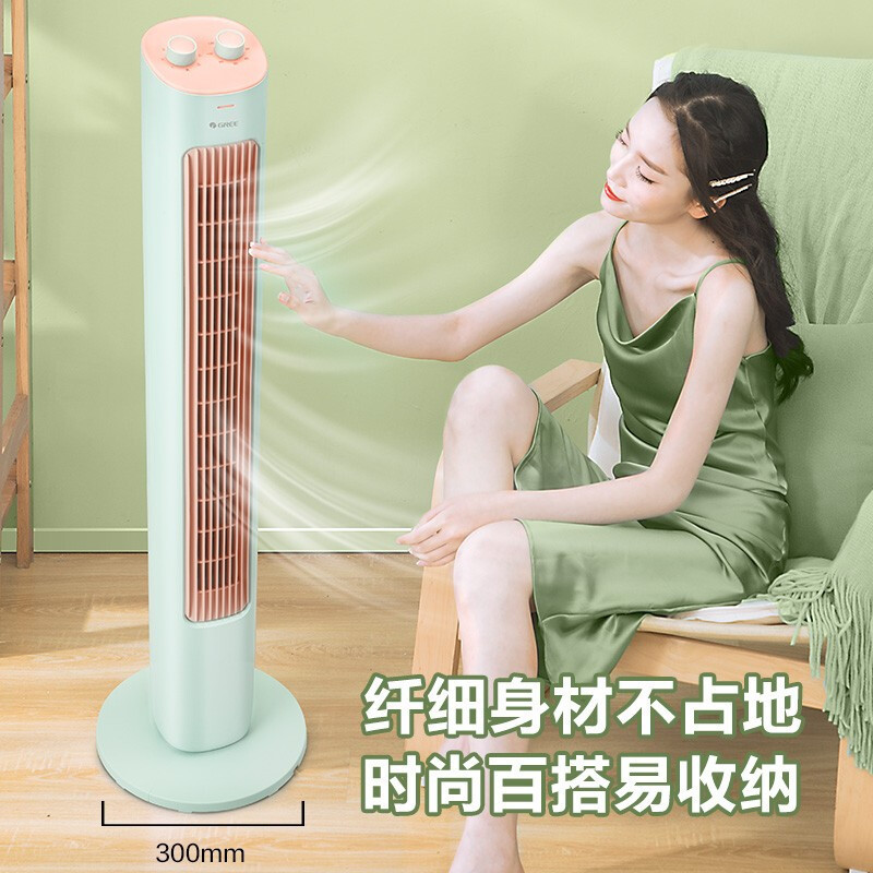 格力(GREE)无叶风扇电风扇家用低燥省电塔式大风量 轻音循环扇空调伴侣立式定时风扇落地扇塔扇 FL-08X61ag高清大图