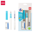 得力A917矫姿钢笔(可擦纯蓝/笔壳浅蓝)*6