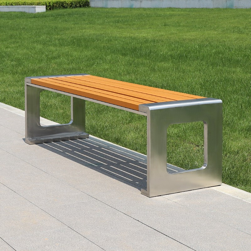 创世人户外防腐木公园椅子休闲长木椅户外园林休闲公园椅广场露天休息
