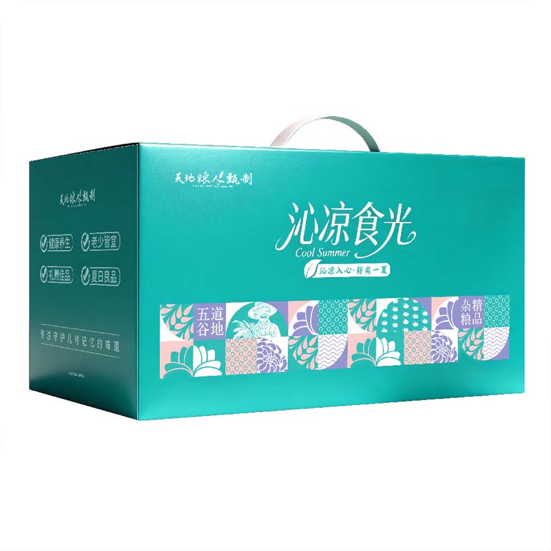 天地粮人 甄制夏季解暑套装 沁凉食光系列——沁——沁心解暑礼盒 747g/箱高清大图