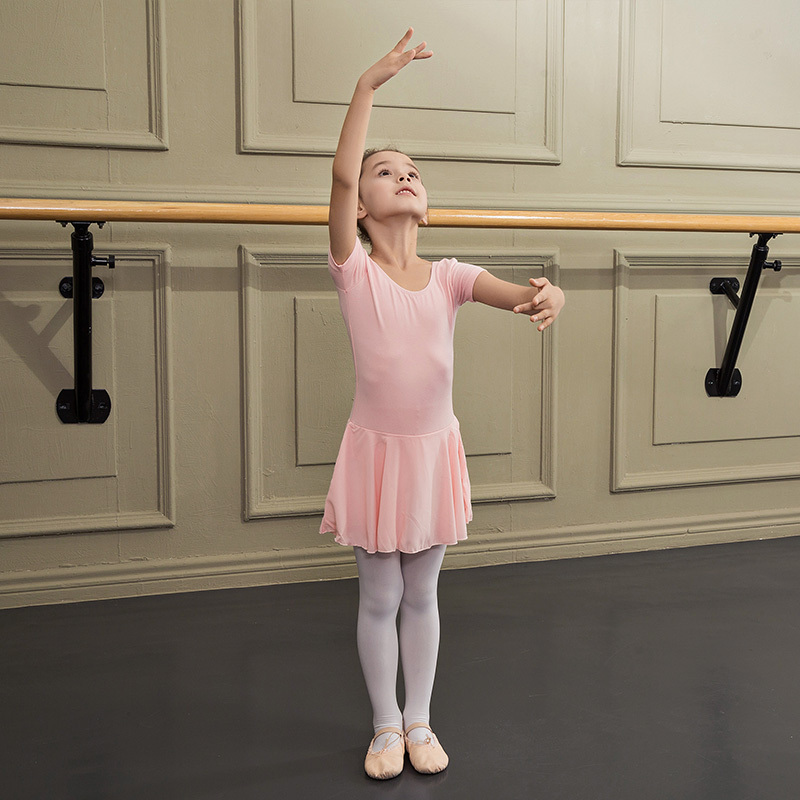 法国芭蕾舞裙儿童考级连体服短袖练功裙舞蹈演出服装