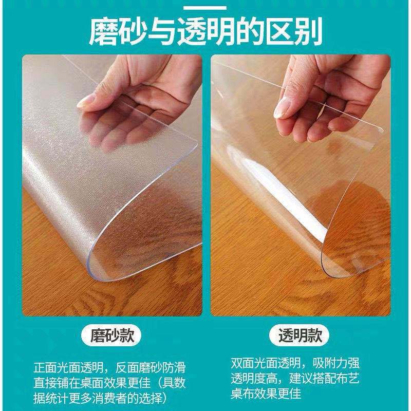 床头柜盖布垫子防水防烫防尘台布PVC软玻璃欧式五斗柜透明桌垫 纯色透明1.0(直角) 35*45cm