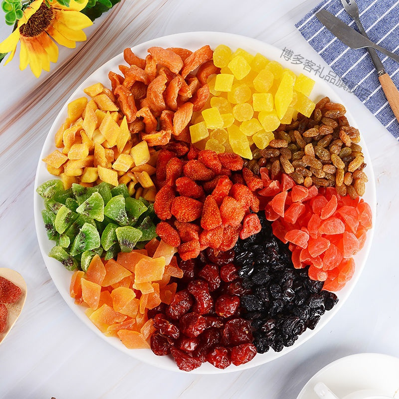 湛航混合水果干罐装果脯蜜饯网红零食草莓干芒果干葡萄干综合果干零食