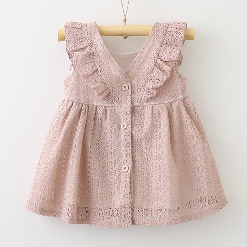 儿童2018童装夏款女童宝宝公主裙蕾丝荷叶边婴儿礼服裙