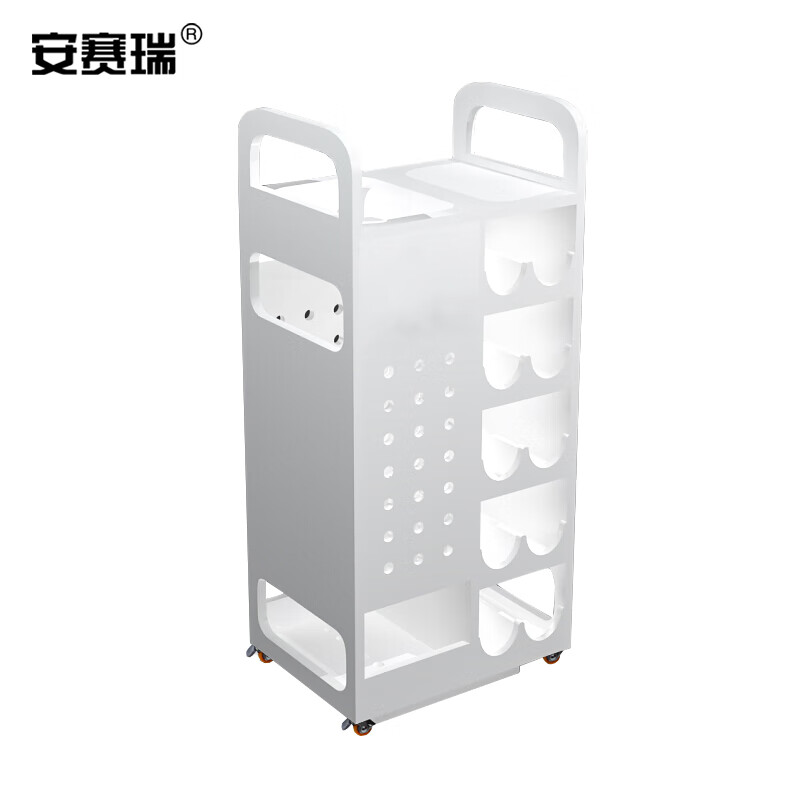 安赛瑞 雨伞收纳架 酒店大堂商用雨伞桶 双桶+5层6孔 雨伞门口放置筒 放30~50把伞 白色 700593高清大图