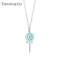 蒂芙尼蒂凡尼 TIFFANY & CO. 925银棒棒糖形珐琅吊坠项链 送女友送爱人送朋友生日礼物