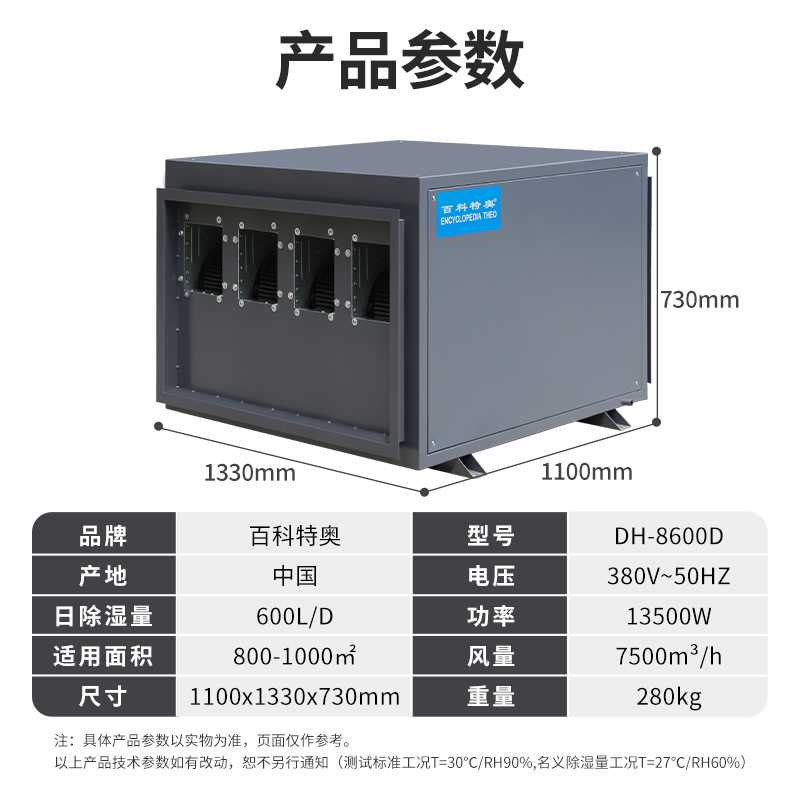 百科特奥DH-8600D管道除湿机高清大图