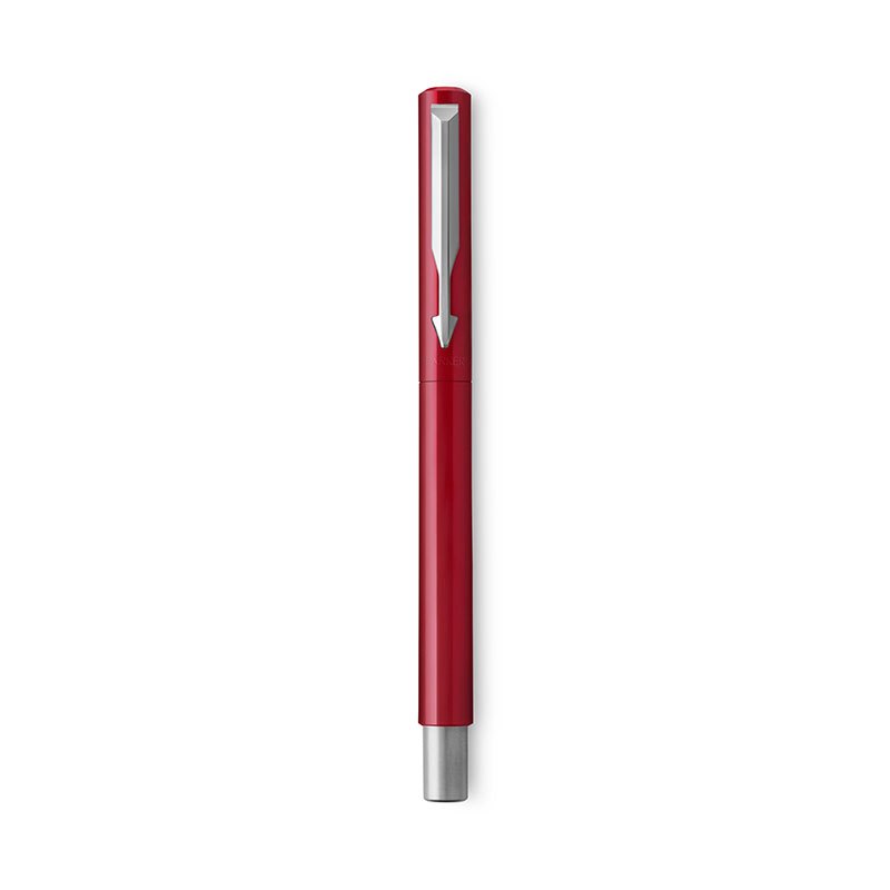 派克PARKER 签字笔 威雅红色胶杆宝珠笔 学生办公通用日常书写拔帽式佩戴0.7mm黑色水性宝珠笔芯