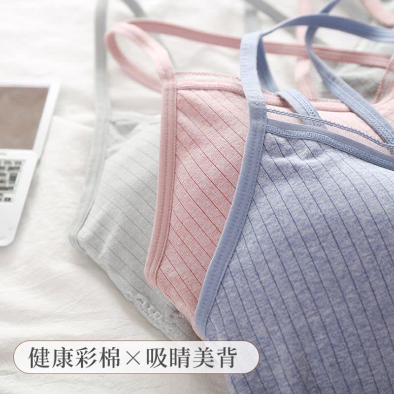 热卖韩版彩棉学生美背交叉裹胸内衣少女吊带性感小蕾丝抹胸文胸女图片