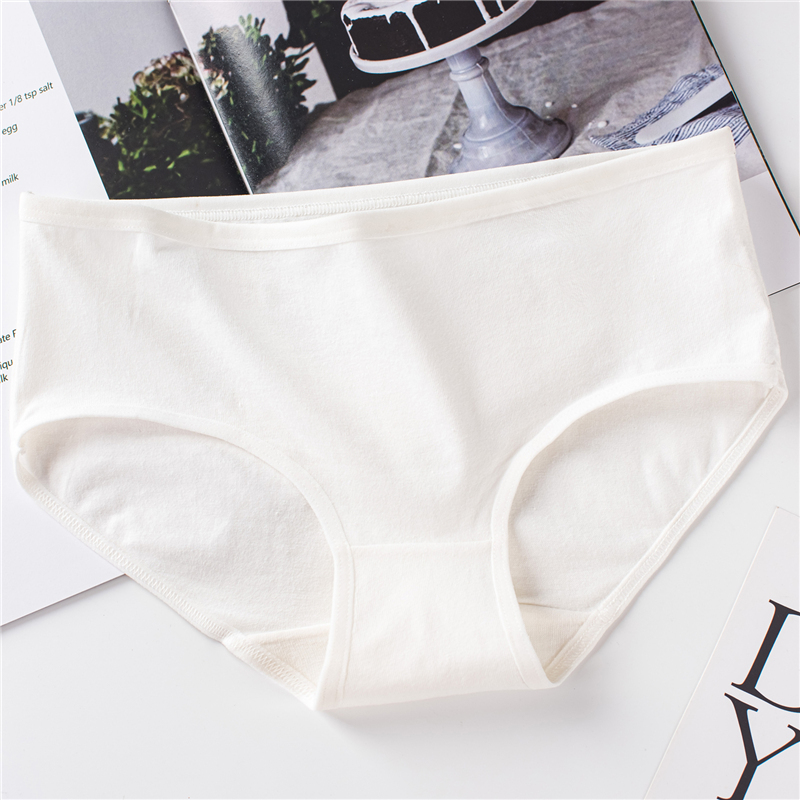 白色女士内裤女纯棉纯色学生少女高中生日系全棉裆三角底裤6