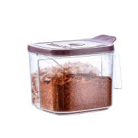 创意一体多格盐罐调料盒两格套装塑料家用厨房味精收纳盒调味罐 2格紫色