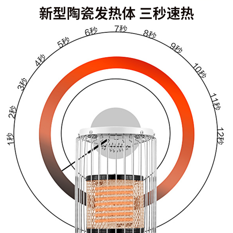 艾美特 鸟笼取暖器家用节能暖炉小太阳节能烤炉便携暖风机复古 白色