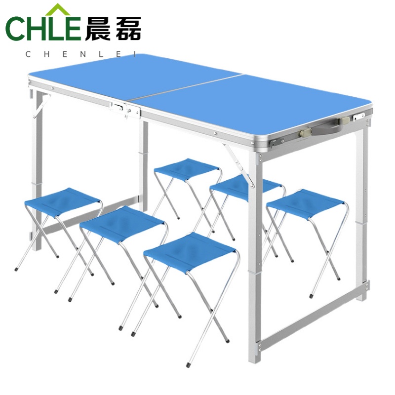 晨磊折叠桌1桌6凳/套高清大图
