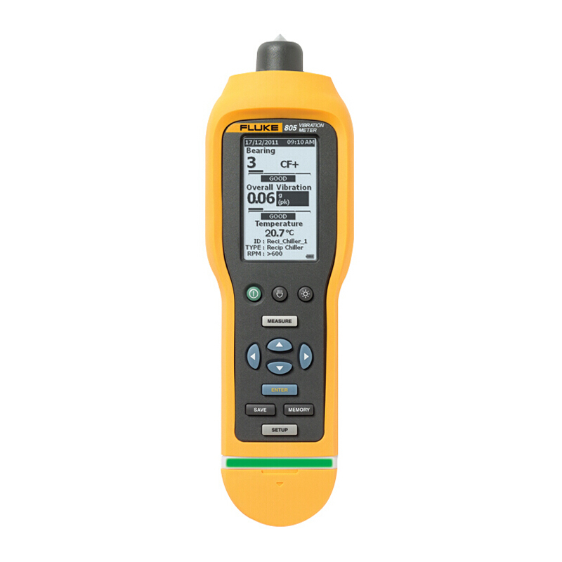 福禄克(FLUKE)805 测振仪 震动烈度仪 加速度 速度 位移 红外测温 3500组数据存储 USB传输 大屏