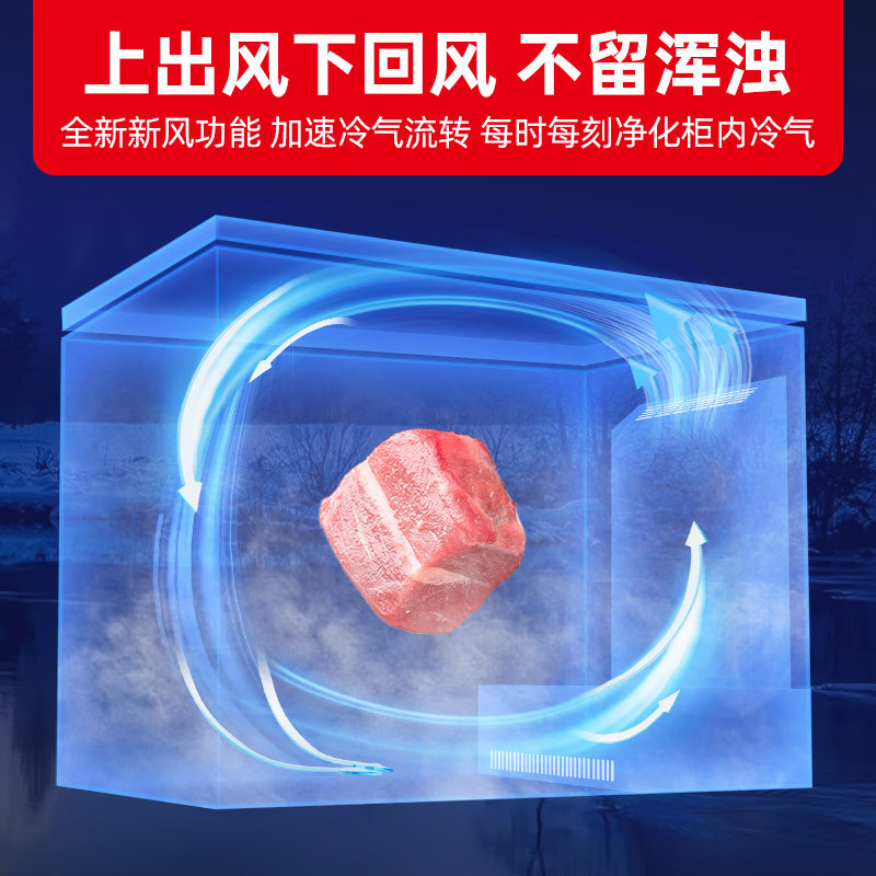 星星(XINGX)286升零下40℃超低温深冷柜商用冰柜卧式全冷藏全冷冻生鲜柜风冷无霜保鲜柜 BD/BC-286WDV高清大图