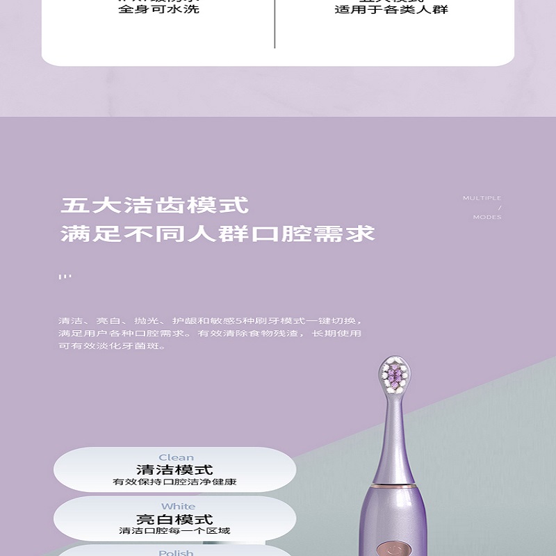 西屋(WESTINGHOUSE)WL-HYS2528声波电动牙刷 蓝光发热高清大图