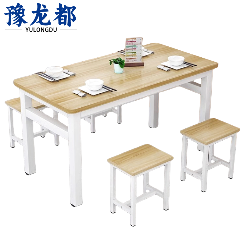 豫龙都食堂餐桌椅1.2m套高清大图