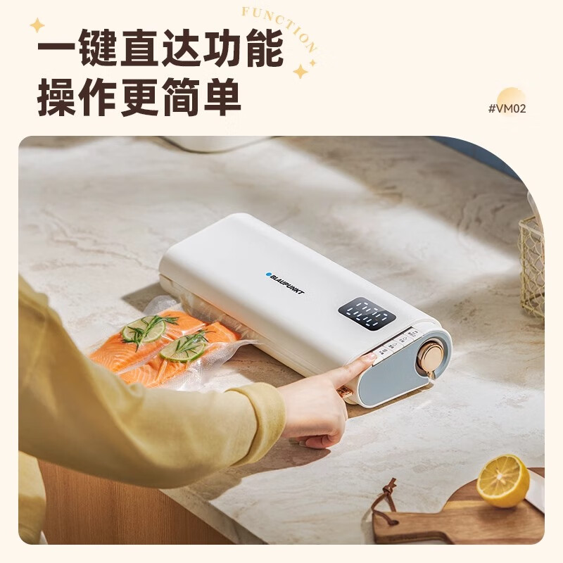 蓝宝(BLAUPUNKT)真空封口机食品包装机抽真空密封机小型家用塑封机保鲜机30cm白色BP-VM02