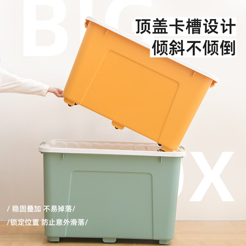 禧天龙(Citylong) X-6148收纳箱2个装(樱草蓝)55L家用衣服被子玩具整理储物箱特大号塑料盒高清大图