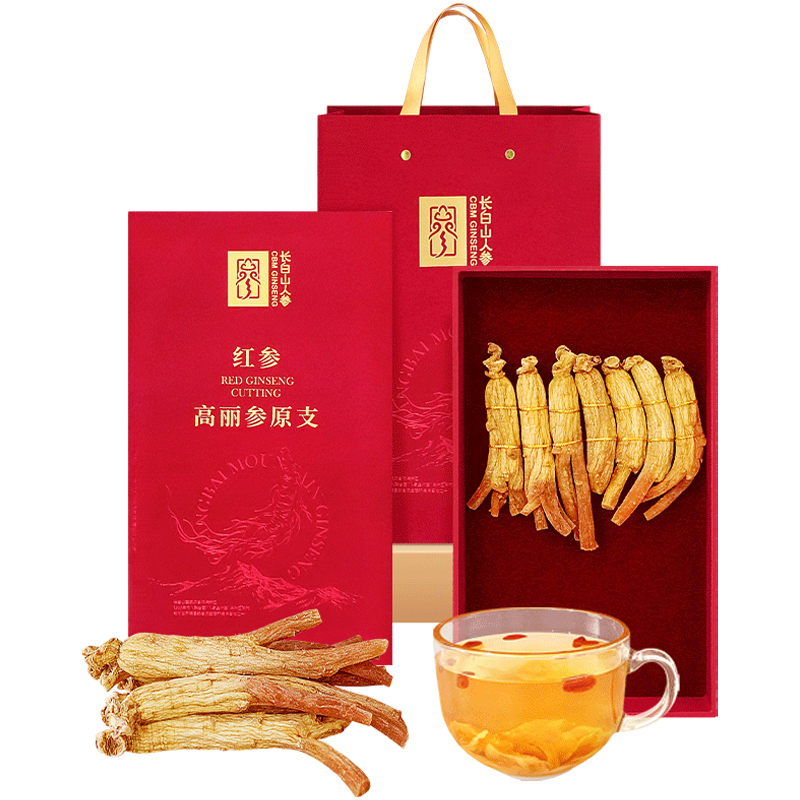 长白山人参红参高丽参原枝肉质紧实高丽参原枝干货礼盒80g*1盒