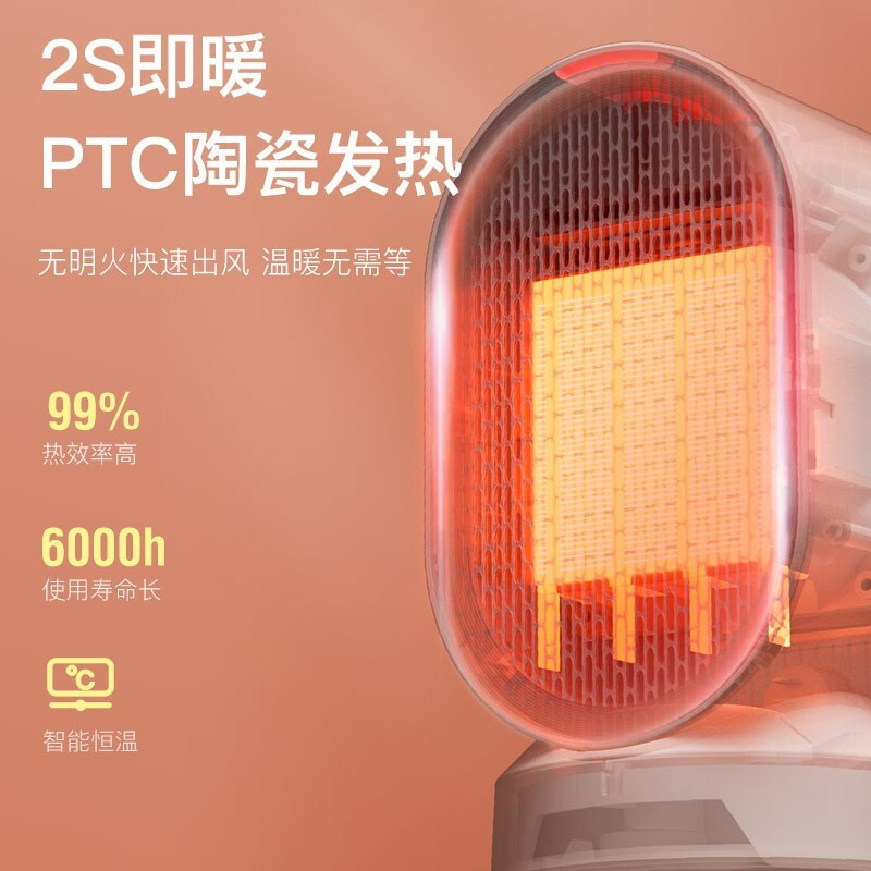 斗禾(DOUHE) 桌面暖风机 QN04 /典雅白