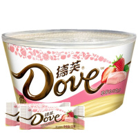 德芙(Dove)草莓白巧克力 234克/碗装 休闲 零食