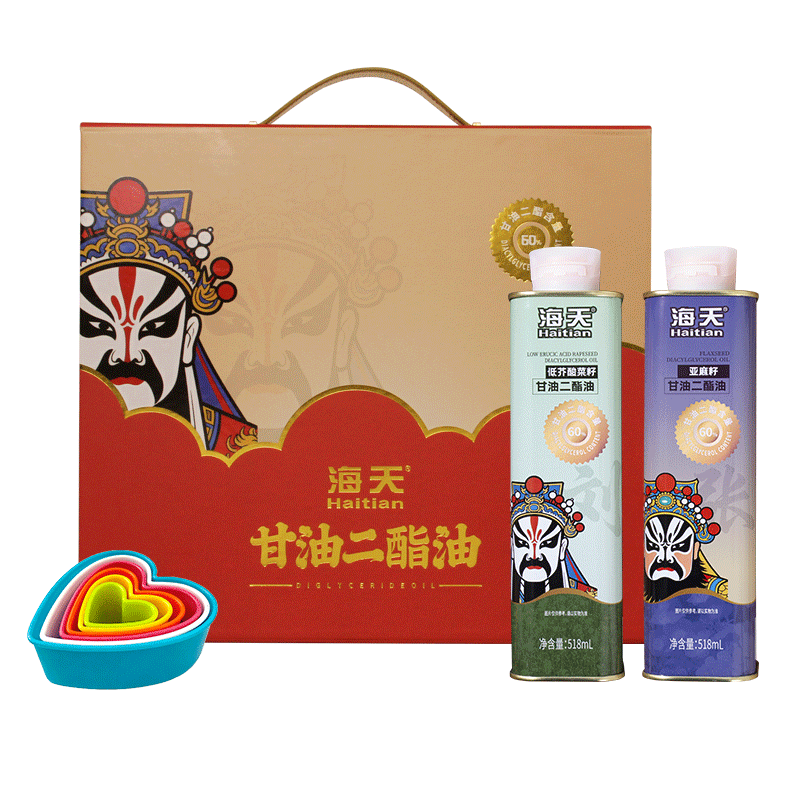 海天亚麻籽二酯油/低芥酸菜籽二酯油二件套