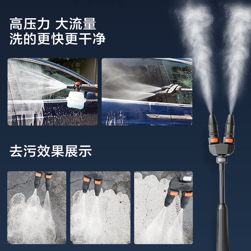 亿力洗车机超高压家用水枪水泵全自动大功率清洗机双擎双枪头