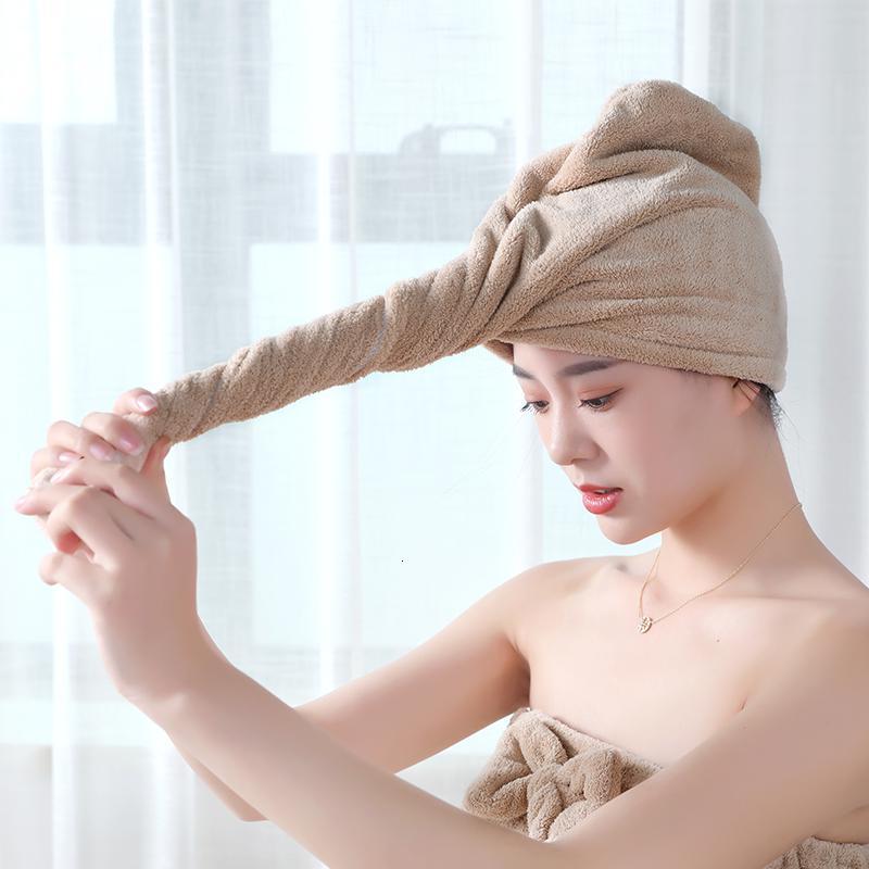 干发帽女吸水速干擦头发毛巾加厚包头巾长发可爱浴帽干发巾 三维工匠 紫色+蓝色(2个装)