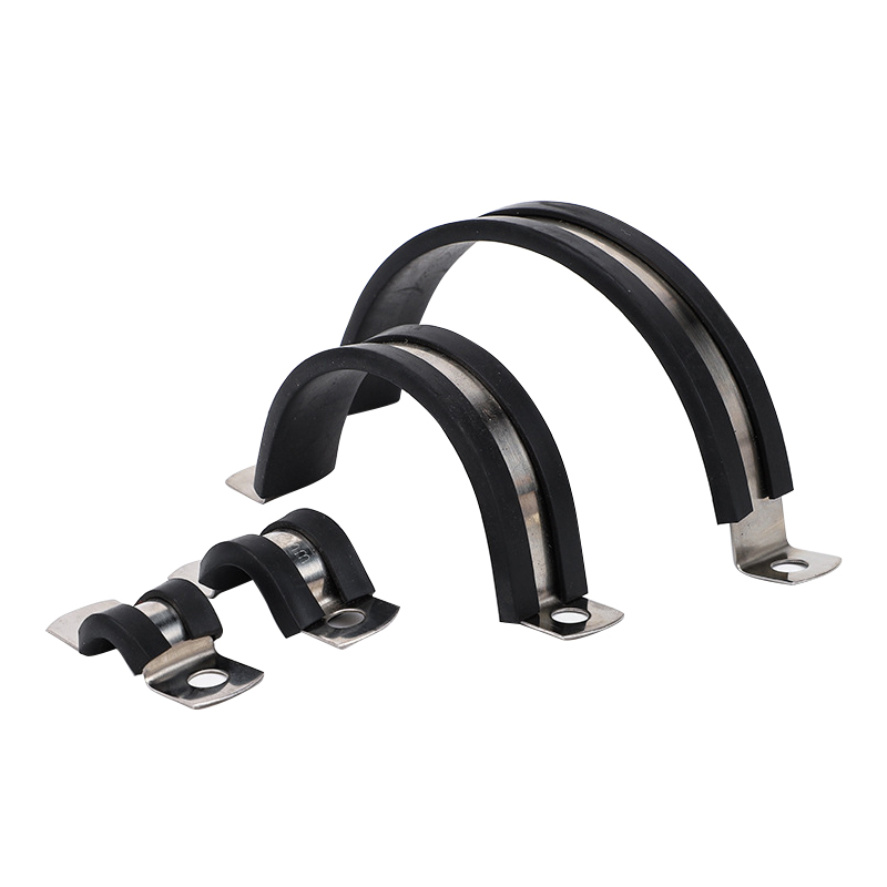 红鲸鱼 U型不锈钢胶条骑马卡 管卡管箍线夹抱箍(双铆40mm)个高清大图