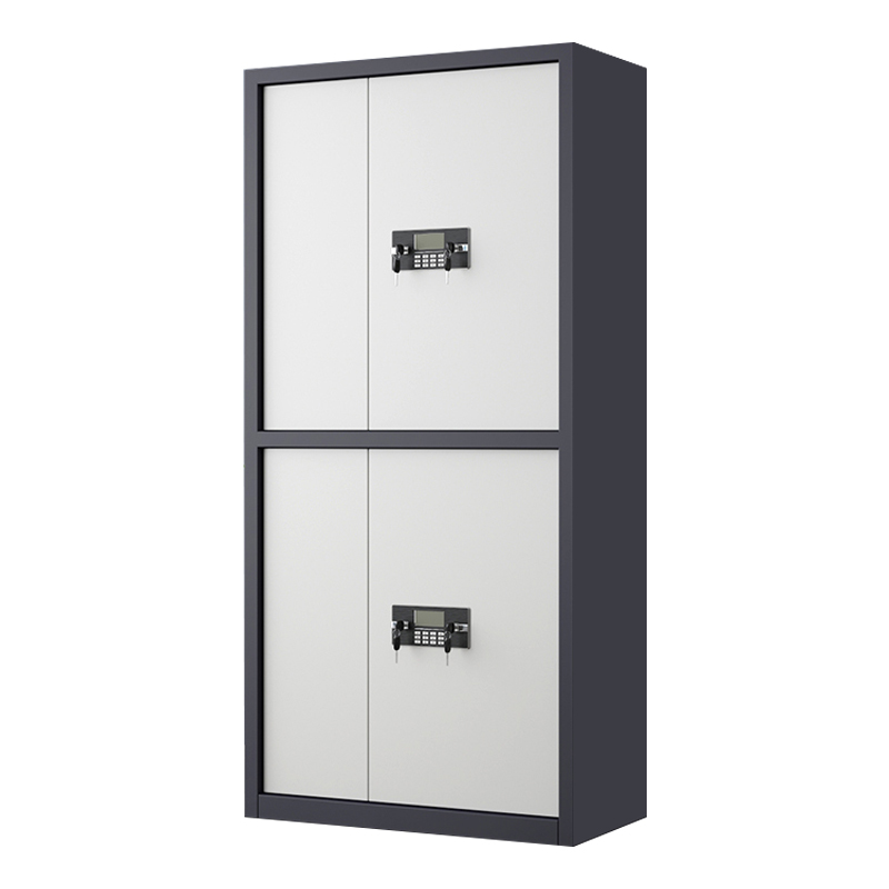 缑氏指纹电子保密柜钢制密码文件柜档案柜矮柜资料柜办公柜通双节灰白色:电子密码锁高清大图