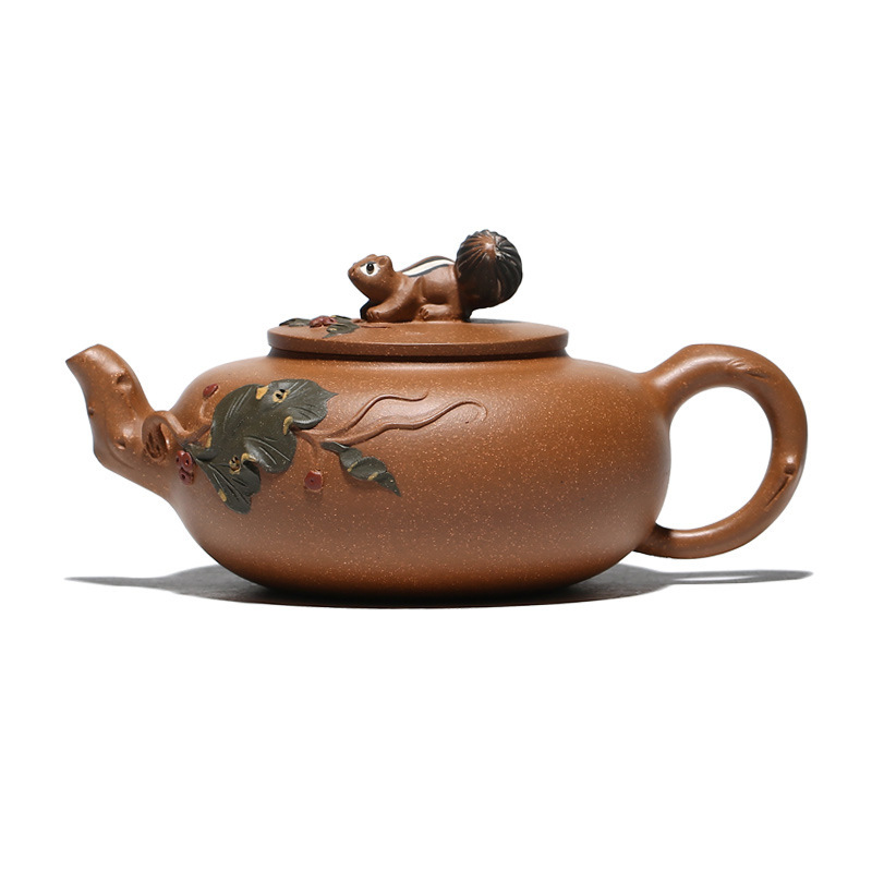 葡萄松鼠紫砂壶原矿茶壶茶具批发礼品定制李海燕茶壶正品