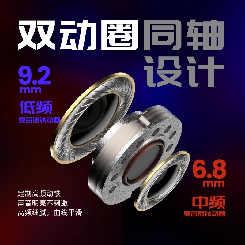 山灵SONO S 有线耳机入耳式HiFi音乐耳塞三单元发烧级游戏出街3.5破界灰高清大图